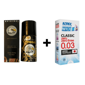 اسپری تاخيری ویگا دوز یک میلیون+ کاندوم 30 میکرون کدکس(10 عددی)