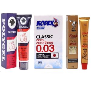 کرم تاخیری اروس گرید A بروشور دار انگلستان + کاندوم نازک 0.3 کدکس 10 عددی + روان کننده پلی ژل