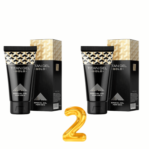 پک دو عددی ژل تیتان گلد (طلایی) حجم دهنده و تقویت نعوظ