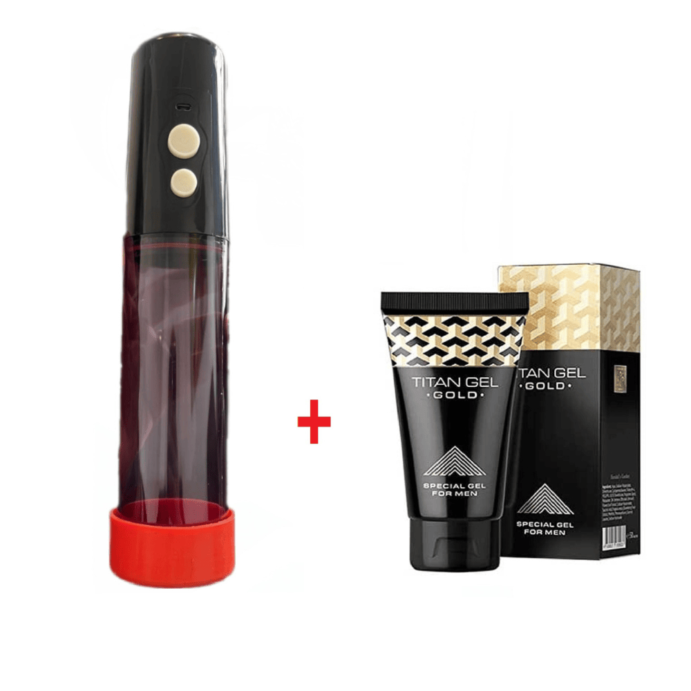ژل تیتان گلد(پکیج افزایش سایز و حجم)+بادکش_شارژی