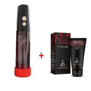 ژل تیتان مشکی(پکیج افزایش سایز و حجم)+بادکش_شارژی